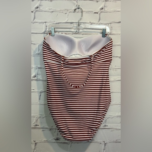 Kona Sol Women's Twist Bandeau Coverage One Piece Swimsuit Red-Size Large - Picture 4 of 4